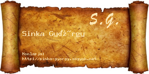 Sinka György névjegykártya